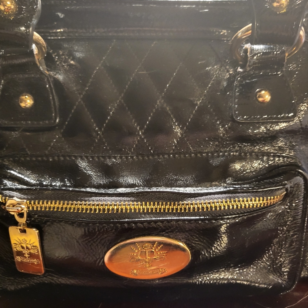 Euc Christine Price Black Quilted Handbag